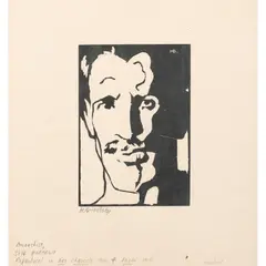 Horace Brodzky, Anarchist (Self-Portrait), 1914, woodcut on wove paper