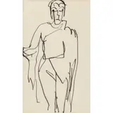 Untitled (Standing Figure) by Ernst Ludwig Kirchner, ink on paper, sold Oct 2023