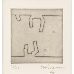 Ze I - Que, 1969 (Koelen 69016) by Eduardo Chillida, etching on Chiffon de Mandeure paper, sold Oct 2023
