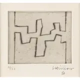 Eduardo Chillida, Ze II - Que, 1969 (Koelen 69017), etching on Chiffon de Mandeure paper