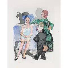 Paula Rego, Untitled, etching with hand-colouring on wove paper