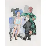 Paula Rego, Untitled, etching with hand-colouring on wove paper