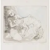 Paula Rego, Woman and Dog, hand-coloured etching on paper