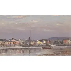 William Page Atkinson Wells, VIEW FROM THE BAY, LARGS, oil on board