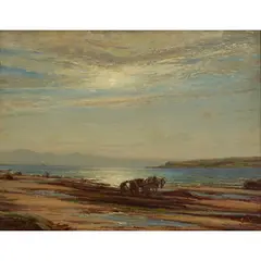 Patrick Downie, GATHERING WRACK, oil on canvas laid down