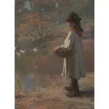 William Pratt, FEEDING THE DUCKS, oil on canvas