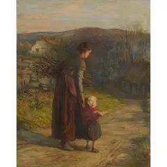 Hugh Cameron, COLLECTING FIREWOOD, oil on canvas