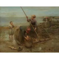 Robert McGregor, MUSSEL GATHERERS, oil on canvas