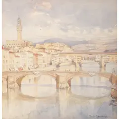 Charles Oppenheimer, FLORENCE FROM THE ARNO, watercolour
