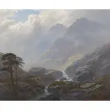 George Blackie Sticks, A GLENCOE STREAM, oil on canvas