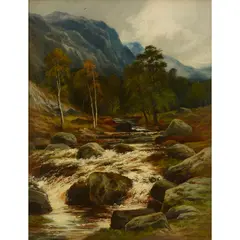 William Beattie-Brown, A MOUNTAIN TORRENT, oil on canvas