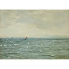 Joseph Henderson, FISHING BOATS IN OPEN SEA, oil on canvas