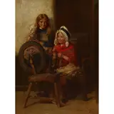 William Stewart, THIS IS THE WAY THAT GRANNY SPINS, oil on canvas