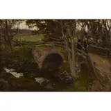 David Farquharson, CROSSING THE BRIDGE AT INVERARAY, oil on board