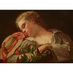 Otto Theodor Leyde, SWEET DREAMS, oil on panel