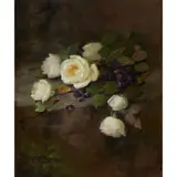 Louise Ellen Perman, ROSES AND VIOLETS, oil on canvas