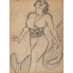 Margaret Morris, DIVA, Charcoal on brown paper