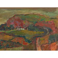William MacTaggart, AUTUMN LANDSCAPE, oil on board
