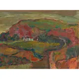 William MacTaggart, AUTUMN LANDSCAPE, oil on board