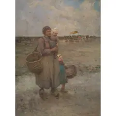 MUSSEL GATHERERS by Robert McGregor, oil on canvas, sold Dec 2023