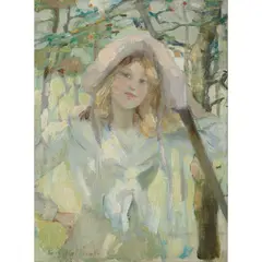 Elizabeth MacNicol, THE LILAC SUNBONNET, oil on canvas