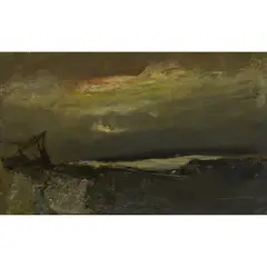 Joan Eardley, BREAKING WAVES, SUNRISE, Oil on board