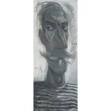 John Byrne, SELF-PORTRAIT, oil on board