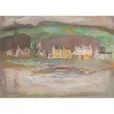 David McClure, HOUSES ON THE FRONT, MILLPORT, mixed media