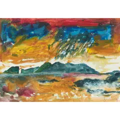 STORMY WEATHER by John Bellany, pencil and watercolour, sold Aug 2023