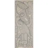 UNTITLED by Chief Zacheus Olowonubi Oloruntoba, pen and ink on muslin laid on board, sold Aug 2023