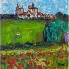 Archie Forrest, GREEN FIELD, CHATEAU FEU AUXOIS, 2009, oil on linen