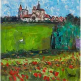 Archie Forrest, GREEN FIELD, CHATEAU FEU AUXOIS, 2009, oil on linen