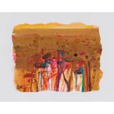 Barbara Rae, SUNFLOWERS - GOLD, mixed media on paper