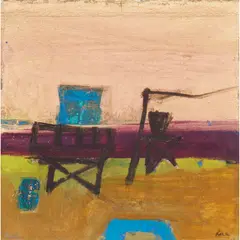EVENING GOLD by Barbara Rae, 2001, mixed media on paper, sold Aug 2023