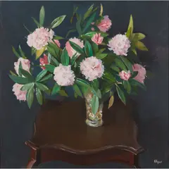 Norman Edgar, VASE OF RHODODENDRONS, oil on canvas