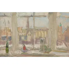 Margaret Thomas, TIGER AND THE VIEW, 2000, oil on board