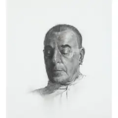 Graeme Wilcox, MAN WITH PEARL EARRING, charcoal on paper