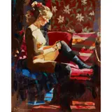 Jack Morrocco, ADJUSTING HER STOCKINGS, oil on canvas