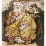 John Byrne, BOY IN THE YELLOW DRESS, mixed media