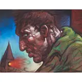 Peter Howson, GLASGOW FIGURE, pastel on brown paper