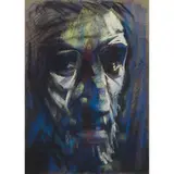 Peter Howson, STUDY FOR THE FACE OF ANDREW, pastel on dark paper