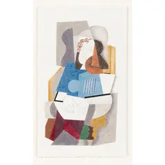 Bryan Ingham, Cubist Muse, pencil and crayon on paper