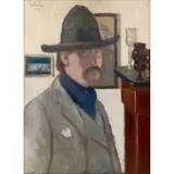 József Rippl-Rónai, Man in a Pointed Hat, probably a Self-Portrait, 1905, oil on cardboard