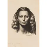 Gerald Brockhurst, Head of a Girl (Dorette), 1942 (Fletcher L1), and titled in pencil (lower left), lithograph on wove paper