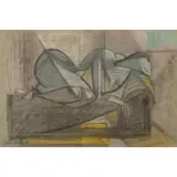 John Melville, Reclining Figure, charcoal and pastel on paper