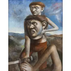 Paul Storey, David and Goliath, 1989, acrylic on board