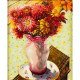 Anthony Green, Vase of Flowers with Orange Gerbera, 2013, oil on board