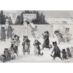 Louis Wain, To Be Let Unfurnished, ink, watercolour, gouache and pencil on wove paper on Artist's prepared board