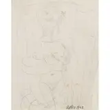 Jankel Adler, Nude, 1942, Opus 96, pencil on paper