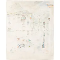 David Jones, Flowers on the Windowsill, Sidmouth, circa 1930, pencil and watercolour on paper